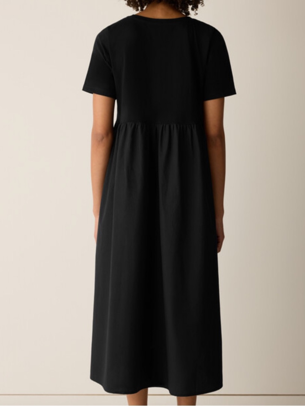 Eileen Fisher Organic Cotton Poplin Round Neck Dress - Picture 2 of 3